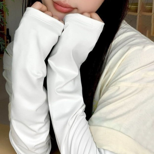 노드큐브 여성용 아이스 실크 UV 차단 쿨토시, 화이트, 2개