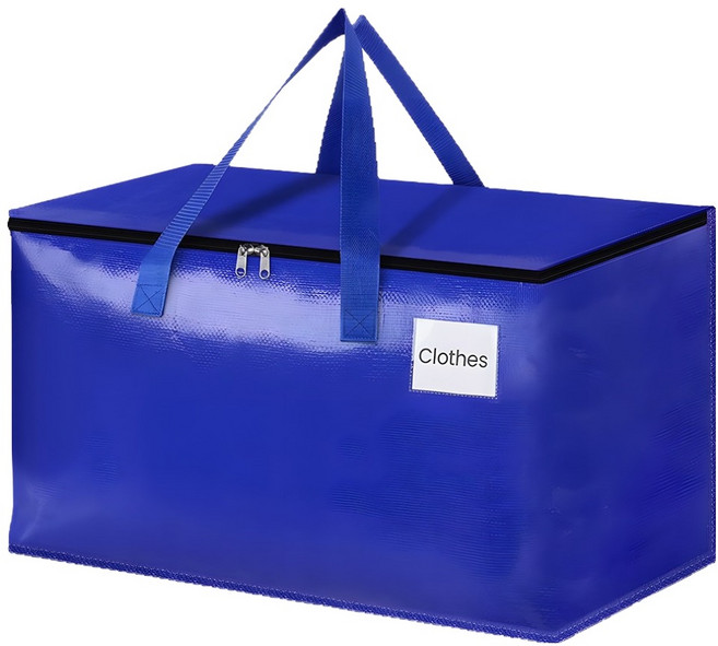 대용량 다용도 이불 의류 수납 정리 접이식 방수 이사가방, 1개, 블루