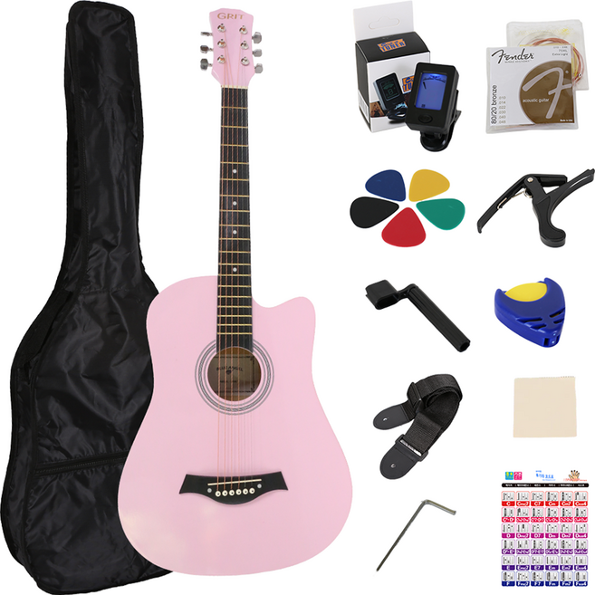 블루엔젤 GRIT 입문용 통기타, 베이비핑크, 1세트, BA-01