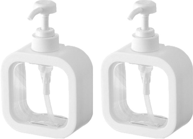 코지웰 대용량 펌프형 디스펜서 500ml, 화이트, 2개