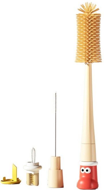 라임리빙 5in1 실리콘 텀블러 병 세척솔, 레드, 1개