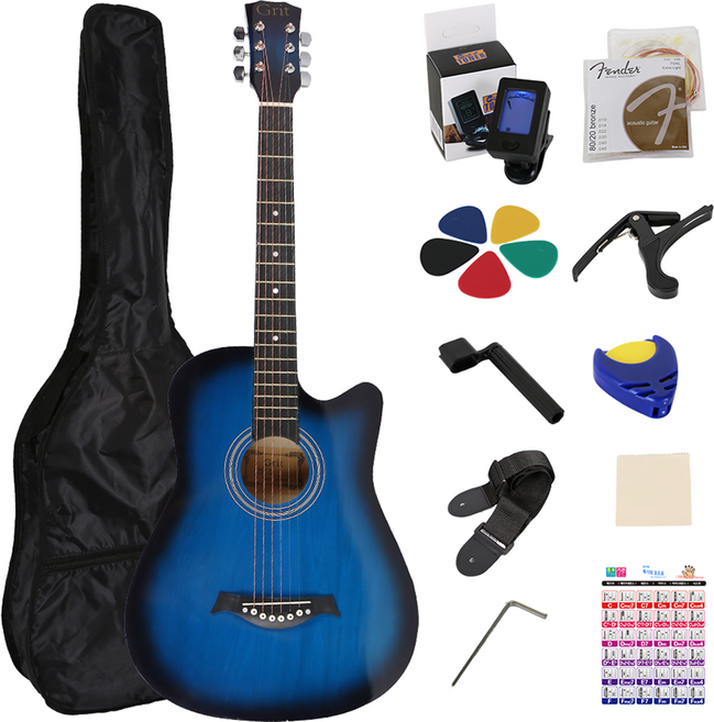 블루엔젤 GRIT 입문용 통기타, 딥블루, 1세트, BA-01