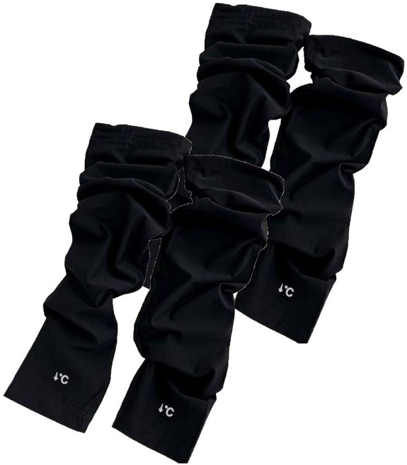 노드큐브 여성용 아이스 실크 UV 차단 쿨토시, 블랙, 2개