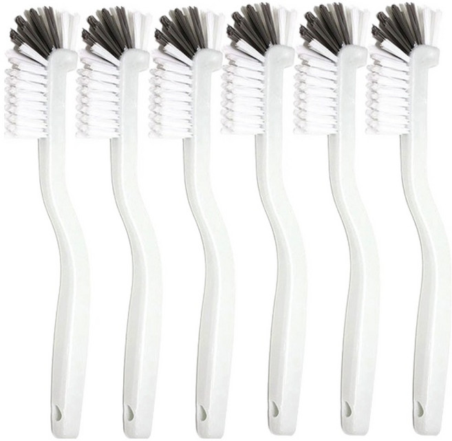 TheLiving 다용도 싱크대 배수구 청소솔, 화이트 + 블랙, 6개