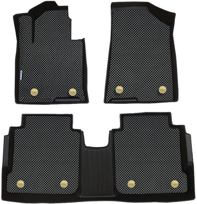 더존 TPE + 엠보싱 이중 입체포집 카매트 풀세트, 엠보싱올블랙, TSX-02 테슬라 모델Y 2020년~2023년