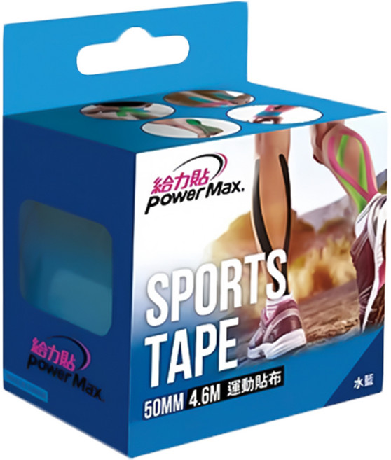 Power Max 運動貼布 肌貼 水藍色, 1入, 1個