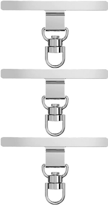 프로젝트모스 휴대폰 메탈 태그홀더 스트랩 D형고리 행온택, 실버, 3개