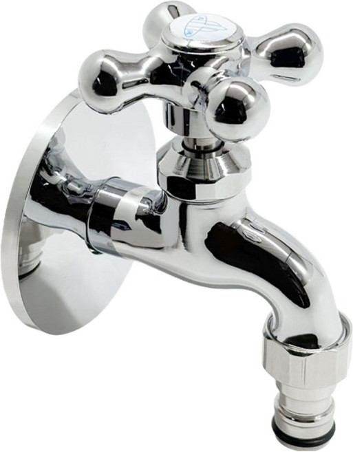 우리수도 크롬 도금 왕분리형 세탁기전용 스텐 냉수 수도꼭지 IM-04, 1개