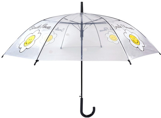 포포팬시 앞이 잘보이는 스마일 플라워 투명 우산 830mm