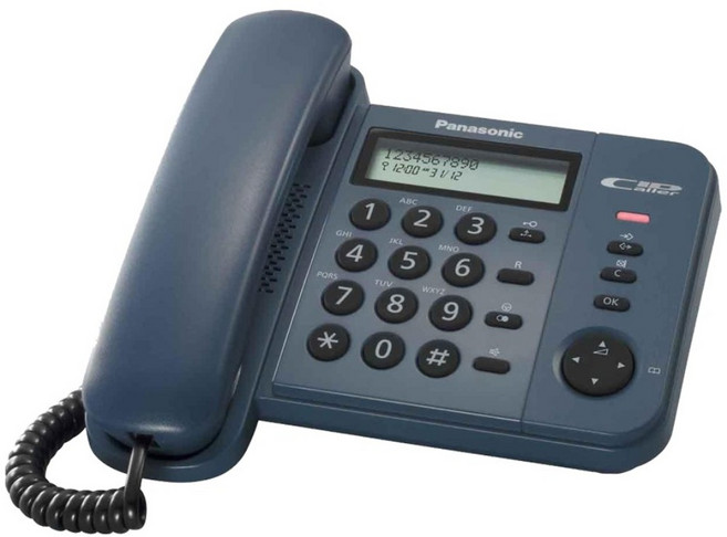 Panasonic 免持擴音有線來電顯示電話機 深藍色, KX-TS580GC