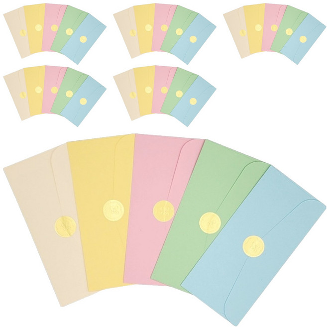 스토리 멜로우 편지&용돈봉투 5종 x 6p + 골드스티커 30p 세트, 혼합색상, 1세트