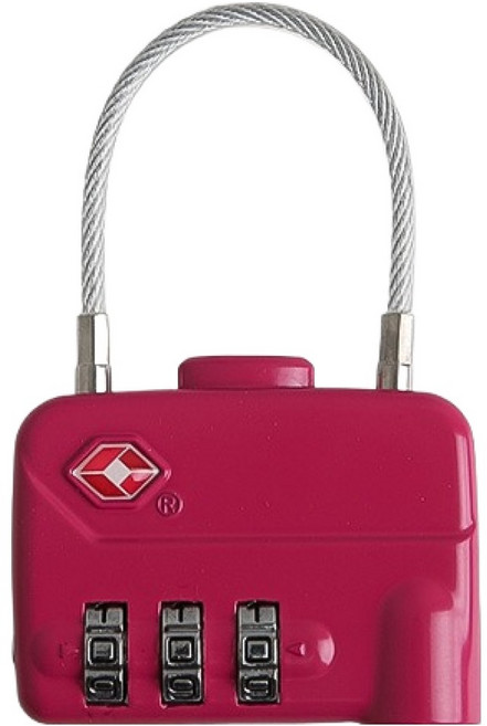 히키스 캐리어 백팩 도난방지 TSA Snapfit 와이어 자물쇠 핑크, 1개