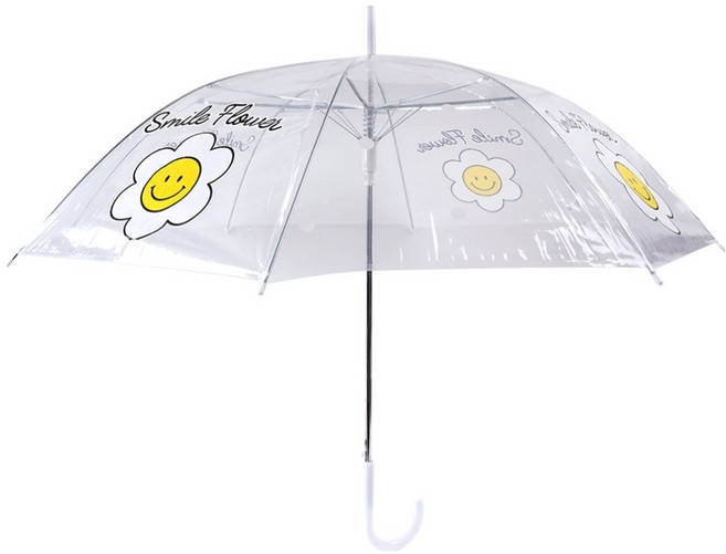 포포팬시 앞이 잘보이는 스마일 플라워 투명 우산 830mm