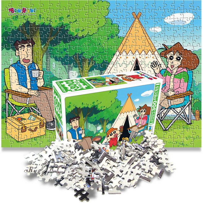 학산문화사 짱구 직소퍼즐 캠핑, 혼합색상, 1개, 300피스