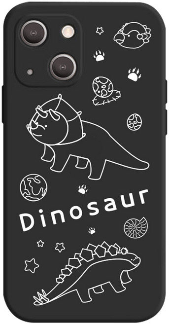 핫티몰 트리케라톱스 공룡 캐릭터 블랙 휴대폰 케이스