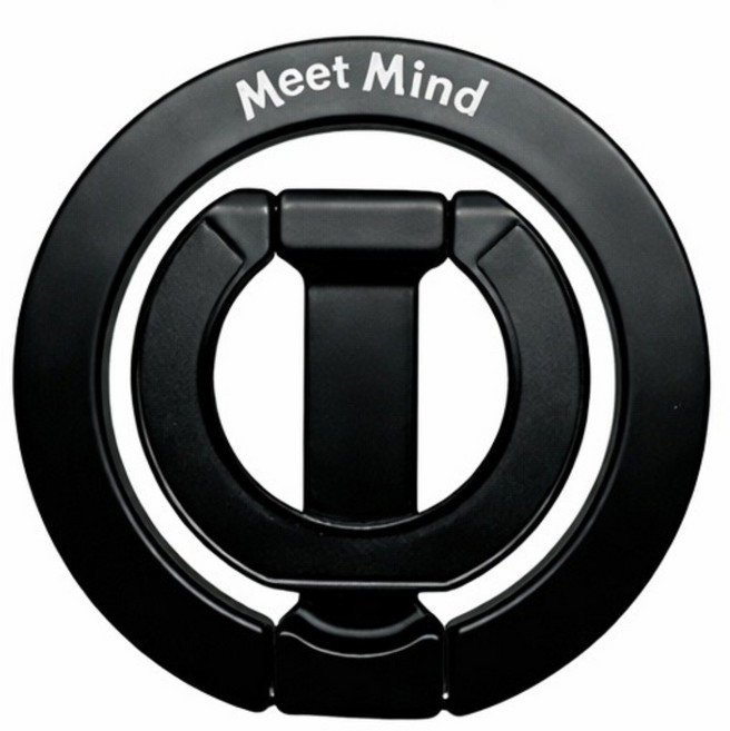 Meet Mind 雙軸雙磁吸Z型鋅合金手機指環支架, 槍黑色, 1個
