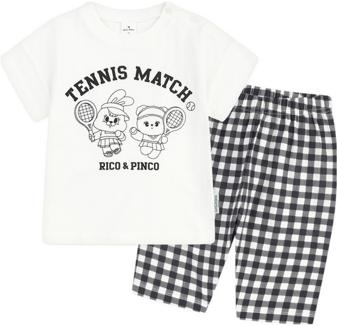 MilkBaby 모모레이 테니스매치 상하의 세트