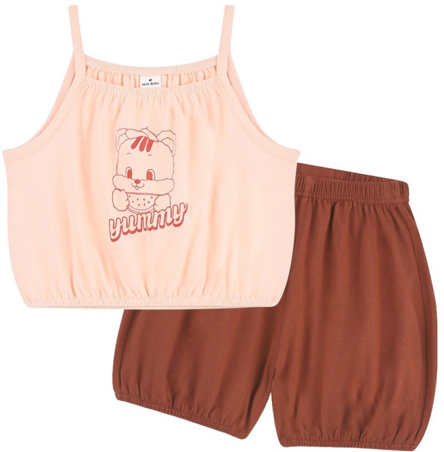 MilkBaby 수박 냠냠 다람쥐 실내복 상하의 세트