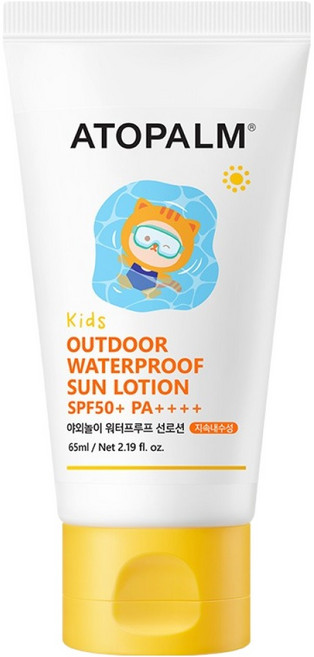 아토팜 키즈 야외놀이 워터프루프 선로션 SPF50+ PA++++, 1개, 65ml