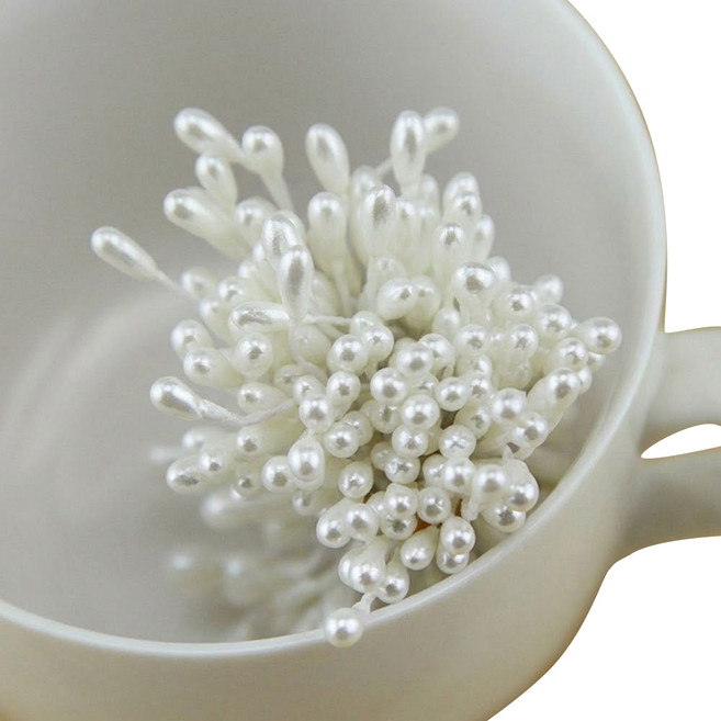 제너럴케이 소프트 모루철사 꽃씨, 화이트, 50개