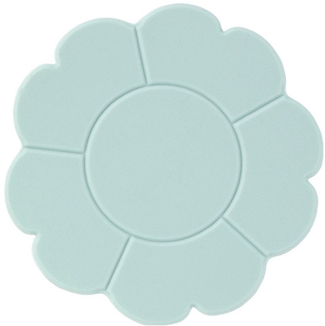 세이프 차분한 파스텔 플라워 논슬립 티 매트, 스카이블루, 1개