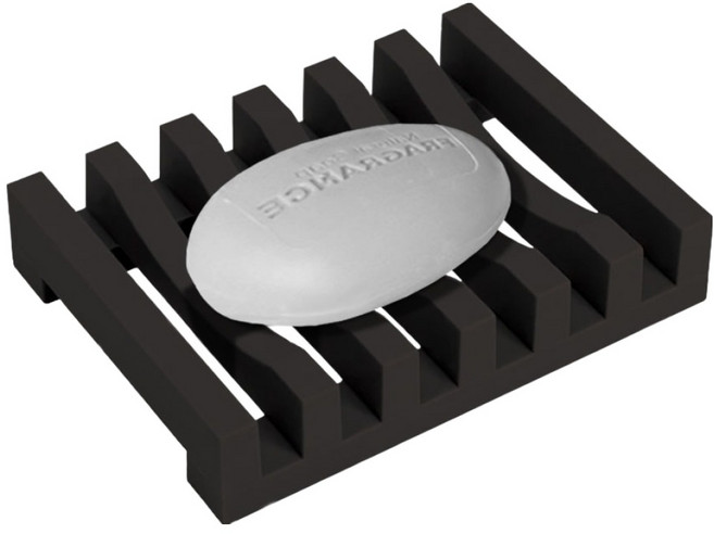 TheLiving 논슬립 실리콘 비누 받침대, 블랙, 1개