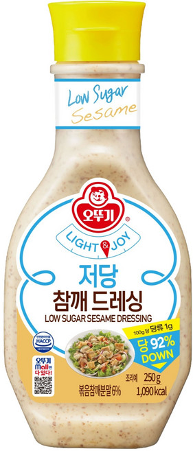 오뚜기 LIGHT & JOY 참깨 저당드레싱, 250g, 1개