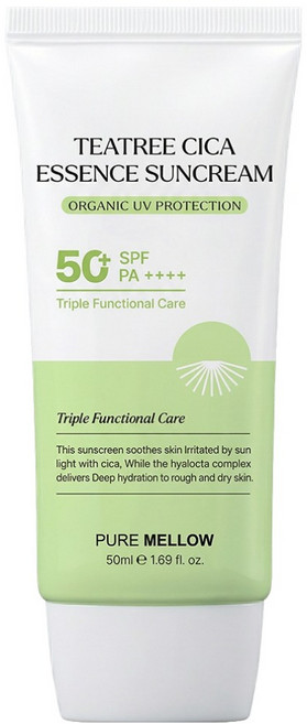 퓨어멜로우 티트리 시카 에센스 선크림 SPF50+ PA++++, 1개, 50ml