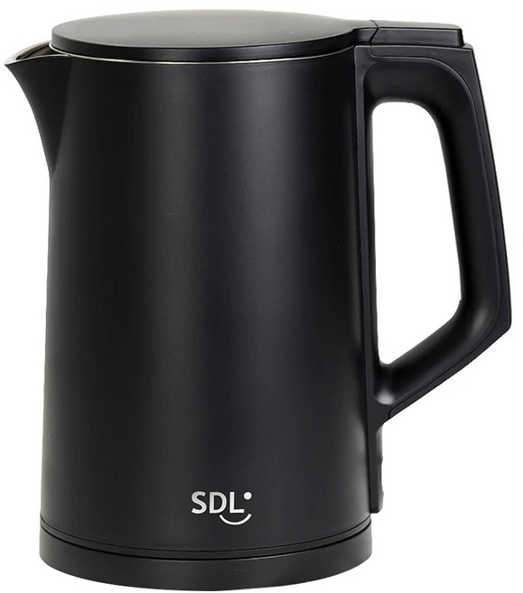 SDL 山多力 雙層防燙不鏽鋼快煮壺, 黑色, 1個, 1.7L