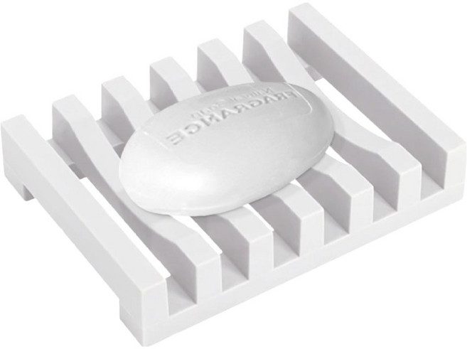 TheLiving 논슬립 실리콘 비누 받침대, 화이트, 1개