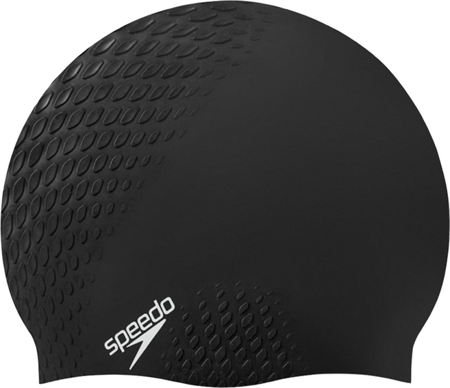 speedo BUBBLE ACTIVE+ 成人矽膠泳帽 SD8139540001, 黑色, 1個
