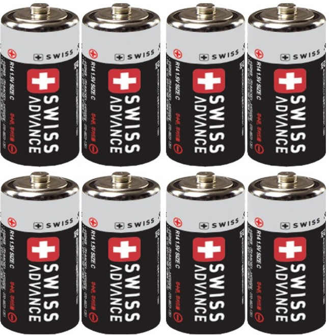 스위스어드밴스 망간 C형 건전지 R14, 4개, 2개입