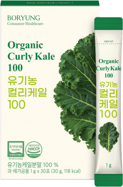 Boryung 有機羽衣甘藍100粉末 30入, 1個, 30g