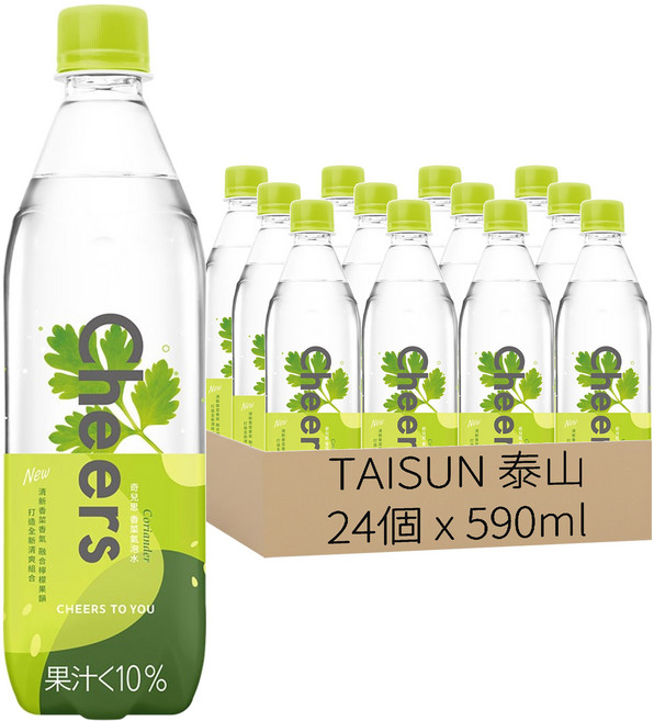TAISUN 泰山 Cheers Coriander香菜氣泡水, 24個, 590ml
