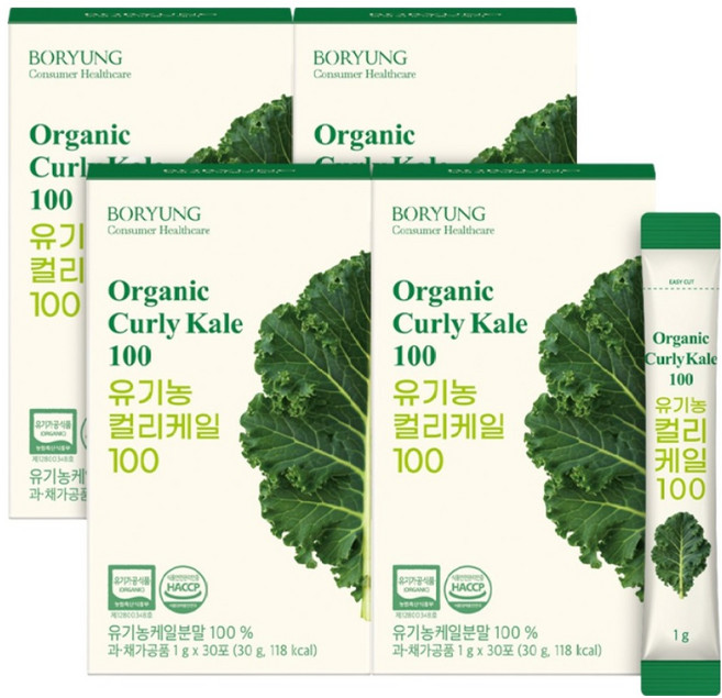 보령 유기농 컬리케일 100 분말 30p, 30g, 4개