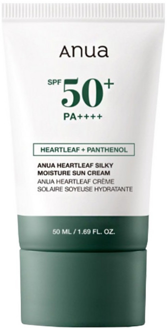 아누아 어성초 실키 모이스처 선크림 SPF50+ PA++++, 1개, 50ml