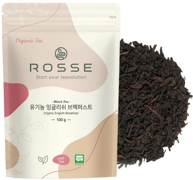 로쎄 유기농 잉글리쉬 브렉퍼스트 티 리필용 파우치, 100g, 1개입, 1개
