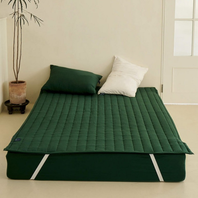 쁘리엘르 세미마이크로 침대 패드, 딥그린