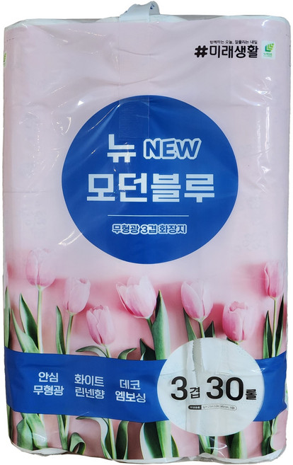 미래생활 뉴 모던블루 3겹화장지, 25m, 30롤, 1개