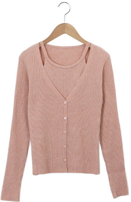 피핀 여성용 홀터넥 나시 브이넥 가디건 22679