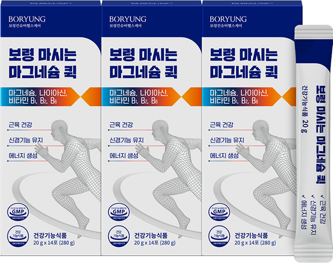보령 마시는 글루콘산 액상 마그네슘 퀵, 280g, 3개