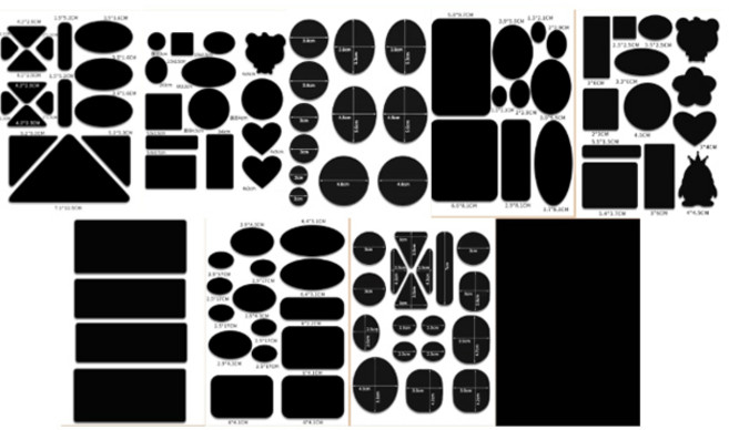 하임베르 옷 수선 덧댐 테이프 패딩 셀프 수선용 9종 세트 20 x 14.5 cm, 블랙, 1세트