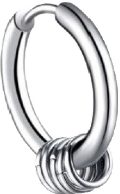 이츠굿텐 미니멀 멀티 링 포인트 써지컬스틸 패션귀걸이 낱개 10mm