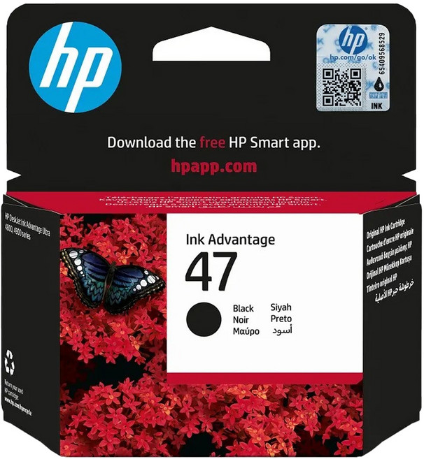 hp 惠普 NO.47 原廠墨水匣 6ZD21AA, 黑色, 1個