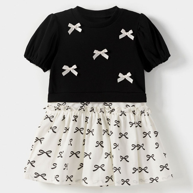 오즈키즈 아동용 모모리본 반팔 원피스