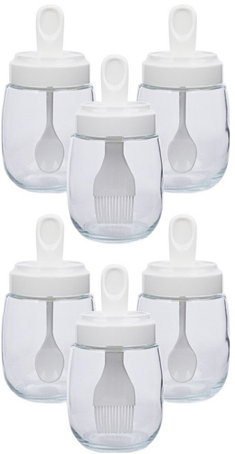 인블룸 간편한 양념통 스푼형 2p + 오일브러쉬형 세트 화이트, 2세트