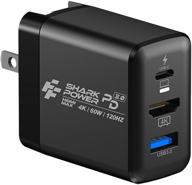 FlashFire 富雷迅 SharkpowerIII Switch2 PD快充4K視訊轉接器, 混和顏色, 1個, S605