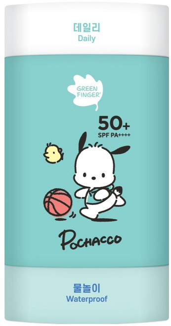 그린핑거 데일리 물놀이 산리오 포차코 에디션 2in1 선스틱 SPF50+ PA++++, 22g, 1개