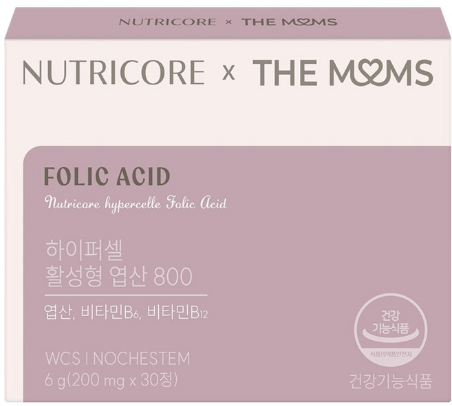 뉴트리코어 더맘스 하이퍼셀 활성형 엽산 800, 1개, 30정