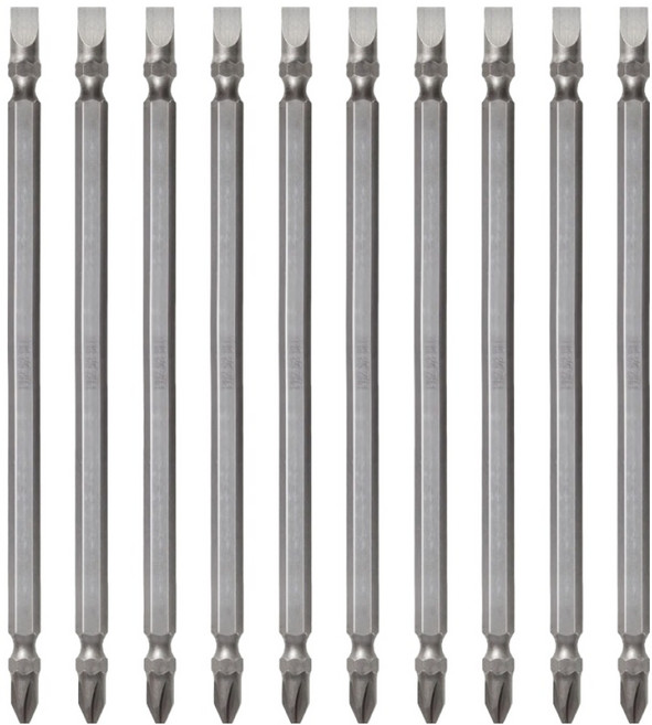 월드크린 자석 양용 드라이버 비트 150mm, 10개